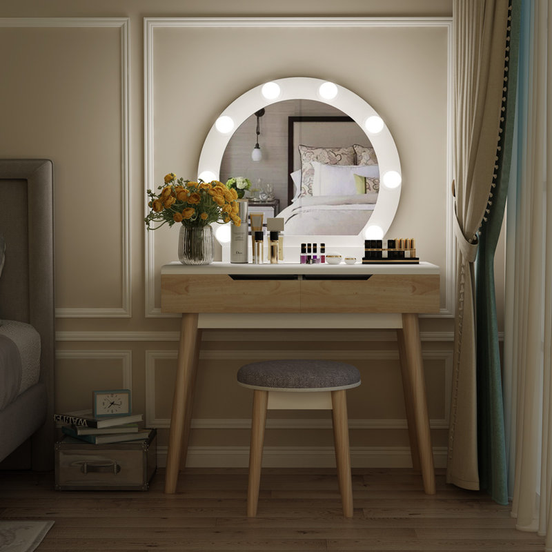 Oliver Hermanson Vanity Set with Stool and Mirror & Reviews
